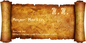 Meyer Martin névjegykártya